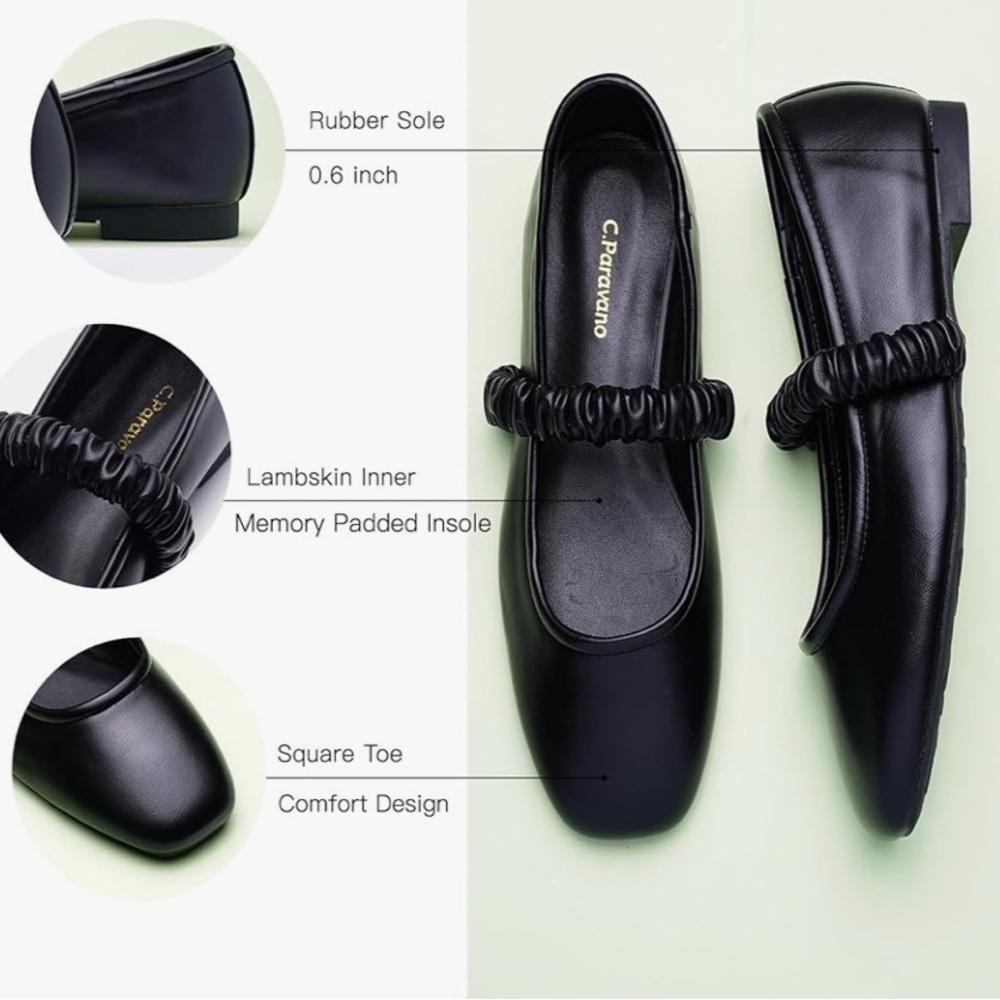 Chic Black Flats with Elastic Strap - Picture 4 of 4